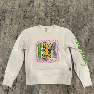 Uniqlo x Keith Harring Graphic Dog Crewneck Sweatshirt Size XXS